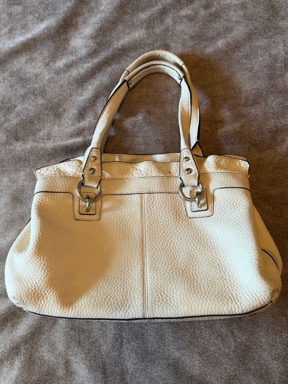 COACH Penelope Ivory Pebbled Leather Shoulder Handbag F14686 - Picture 2 of 16